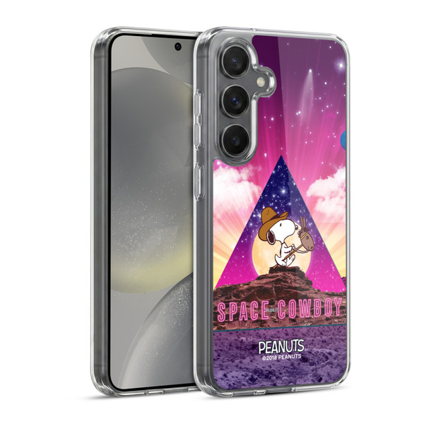 Peanuts Snoopy Space Cowboy Nebula Triangle Soft Gel Case for Samsung Galaxy S24 5G & MagSafe