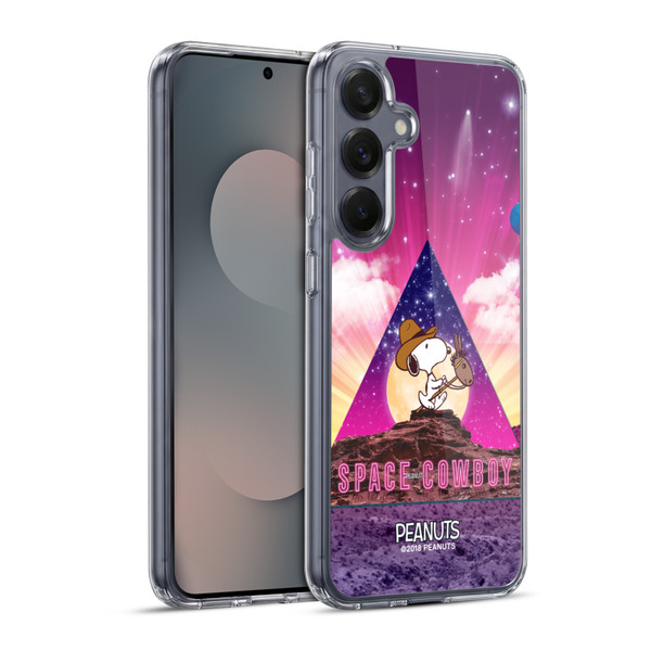 Peanuts Snoopy Space Cowboy Nebula Triangle Soft Gel Case for Samsung Galaxy S25+ & MagSafe