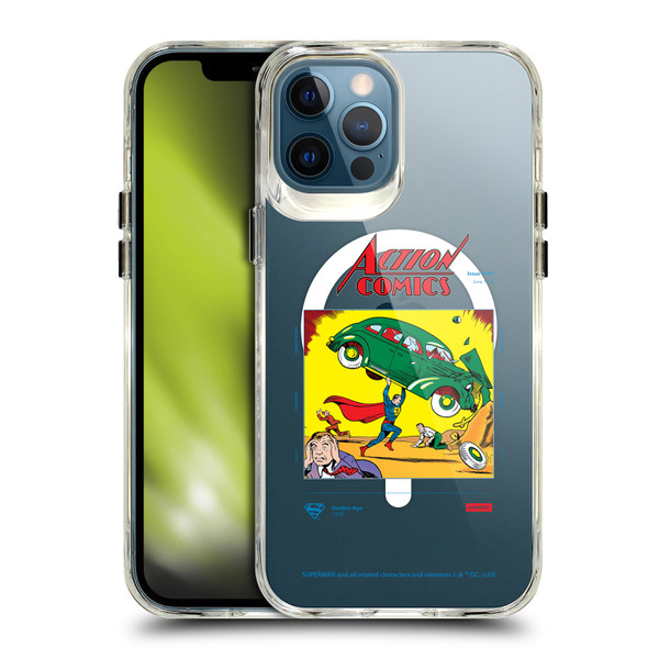 Superman DC Comics Logos and Comics Vintage SHOCKPROOF BUMPER CASE COMPATIBLE WITH Apple iPhone 12 Pro Max & MAGSAFE