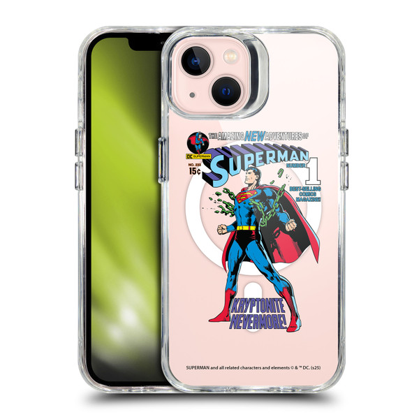 Superman DC Comics Logos and Comics Unchained SHOCKPROOF BUMPER CASE COMPATIBLE WITH Apple iPhone 13 & MAGSAFE