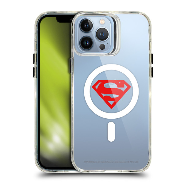 Superman DC Comics Logos and Comics Red Logo SHOCKPROOF BUMPER CASE COMPATIBLE WITH Apple iPhone 13 Pro Max & MAGSAFE