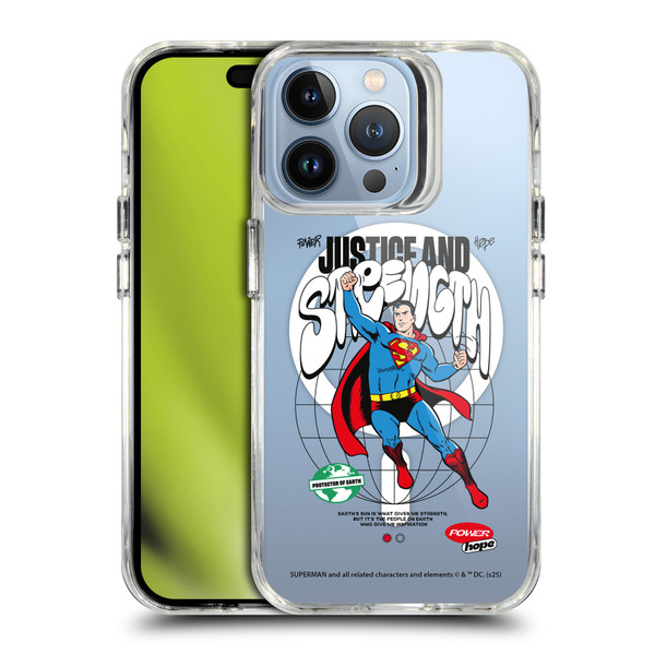 Superman DC Comics Logos and Comics Character Art SHOCKPROOF BUMPER CASE COMPATIBLE WITH Apple iPhone 13 Pro & MAGSAFE