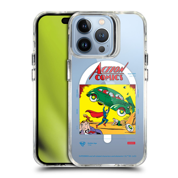 Superman DC Comics Logos and Comics Vintage SHOCKPROOF BUMPER CASE COMPATIBLE WITH Apple iPhone 13 Pro & MAGSAFE