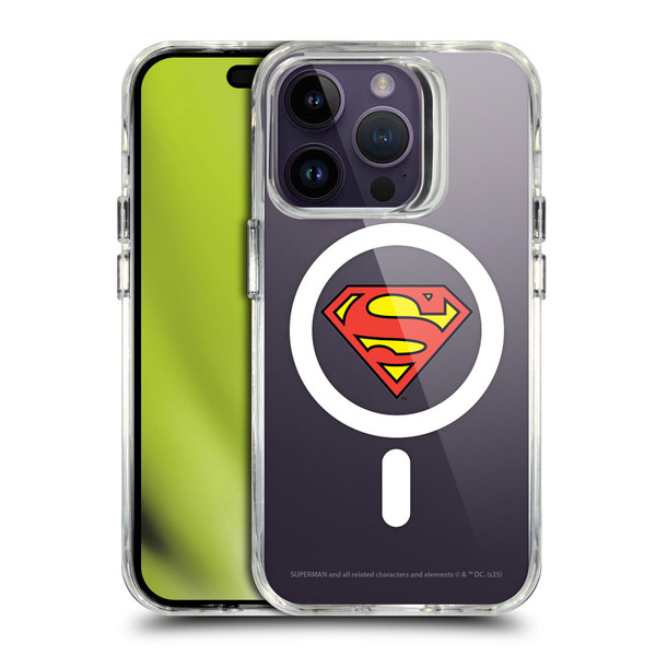 Superman DC Comics Logos and Comics Classic SHOCKPROOF BUMPER CASE COMPATIBLE WITH Apple iPhone 14 Pro & MAGSAFE