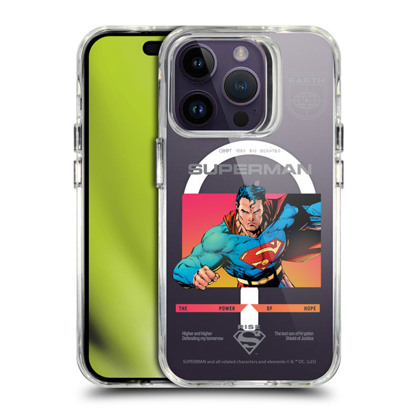Superman DC Comics Logos and Comics Gradient SHOCKPROOF BUMPER CASE COMPATIBLE WITH Apple iPhone 14 Pro & MAGSAFE