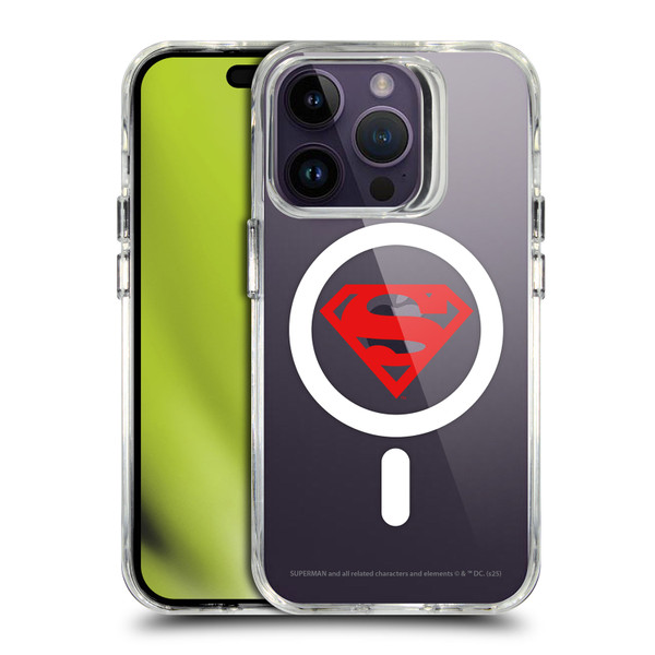 Superman DC Comics Logos and Comics Red Logo SHOCKPROOF BUMPER CASE COMPATIBLE WITH Apple iPhone 14 Pro & MAGSAFE