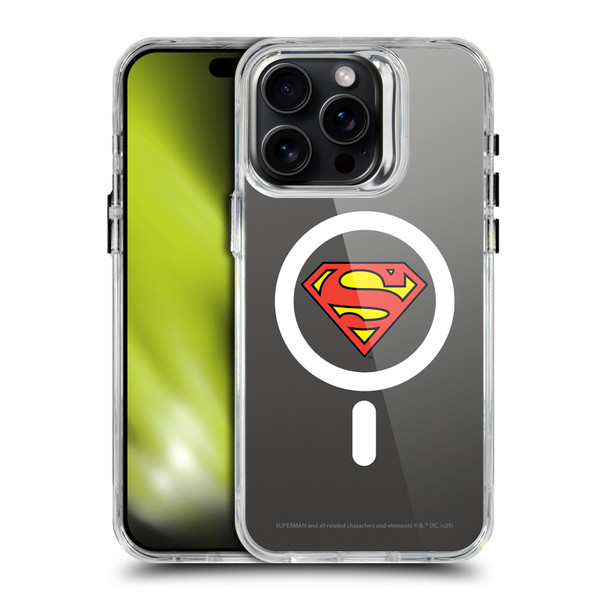 Superman DC Comics Logos and Comics Classic SHOCKPROOF BUMPER CASE COMPATIBLE WITH Apple iPhone 15 Pro Max & MAGSAFE