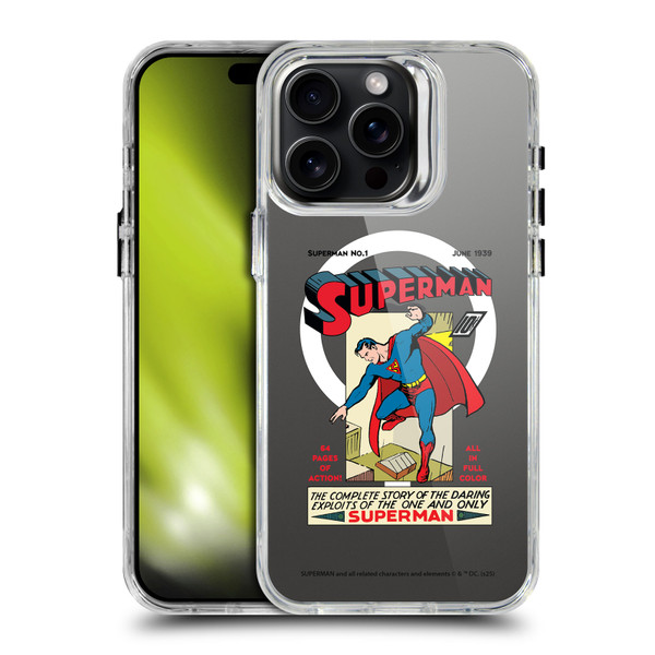 Superman DC Comics Logos and Comics Famous SHOCKPROOF BUMPER CASE COMPATIBLE WITH Apple iPhone 15 Pro Max & MAGSAFE
