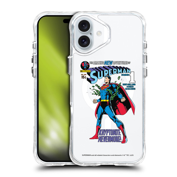 Superman DC Comics Logos and Comics Unchained SHOCKPROOF BUMPER CASE COMPATIBLE WITH Apple iPhone 16 Plus & MAGSAFE