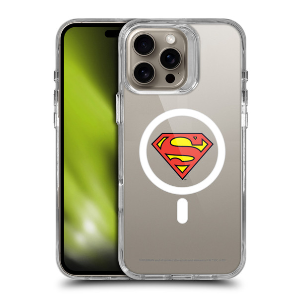 Superman DC Comics Logos and Comics Classic SHOCKPROOF BUMPER CASE COMPATIBLE WITH Apple iPhone 16 Pro Max & MAGSAFE