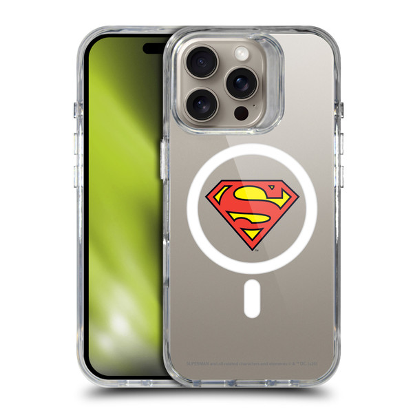 Superman DC Comics Logos and Comics Classic SHOCKPROOF BUMPER CASE COMPATIBLE WITH Apple iPhone 16 Pro & MAGSAFE