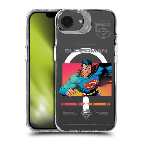 Superman DC Comics Logos and Comics Gradient SHOCKPROOF BUMPER CASE COMPATIBLE WITH Apple iPhone 16e / Apple iPhone 17e & MAGSAFE