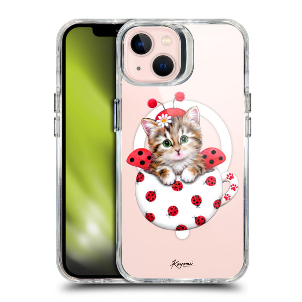 Kayomi Harai Animals Cup Kitty Ladybug SHOCKPROOF BUMPER CASE COMPATIBLE WITH Apple iPhone 13 & MAGSAFE