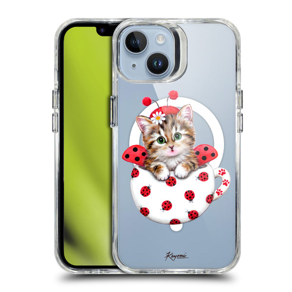 Kayomi Harai Animals Cup Kitty Ladybug SHOCKPROOF BUMPER CASE COMPATIBLE WITH Apple iPhone 14 & MAGSAFE