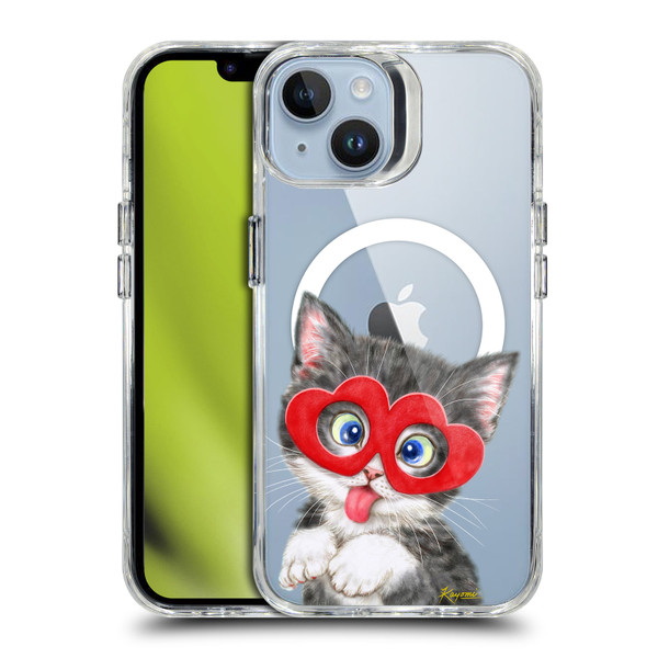 Kayomi Harai Animals Silly Kitten SHOCKPROOF BUMPER CASE COMPATIBLE WITH Apple iPhone 14 & MAGSAFE