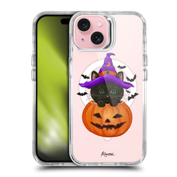 Kayomi Harai Animals Halloween Cat SHOCKPROOF BUMPER CASE COMPATIBLE WITH Apple iPhone 15 & MAGSAFE
