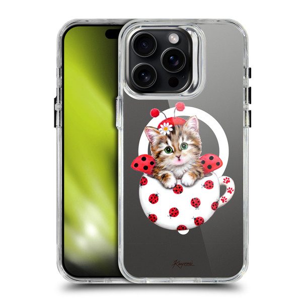 Kayomi Harai Animals Cup Kitty Ladybug SHOCKPROOF BUMPER CASE COMPATIBLE WITH Apple iPhone 15 Pro Max & MAGSAFE