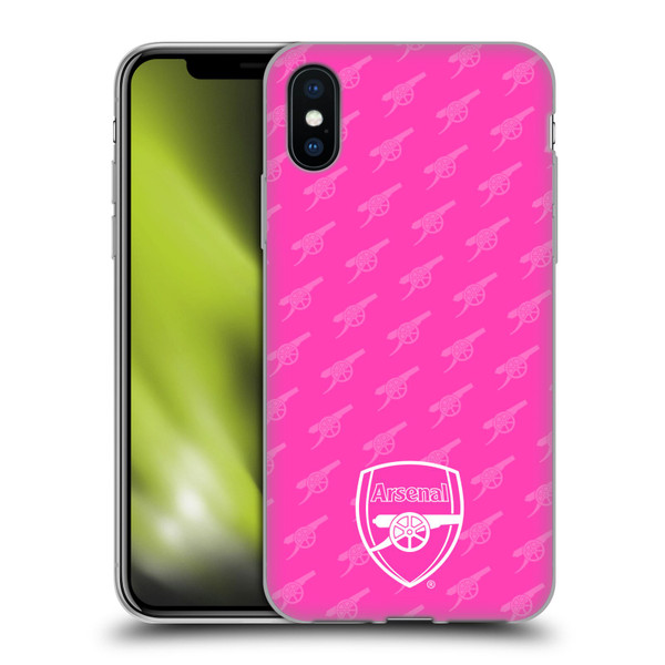 Arsenal FC Crest Patterns Pink Soft Gel Case for Apple iPhone X / iPhone XS & MagSafe