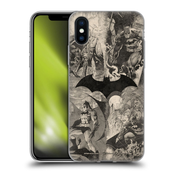 Batman DC Comics Hush Logo Collage Distressed Soft Gel Case for Apple iPhone X / iPhone XS & MagSafe