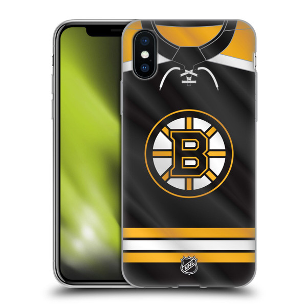 NHL Boston Bruins Jersey Soft Gel Case for Apple iPhone X / iPhone XS & MagSafe