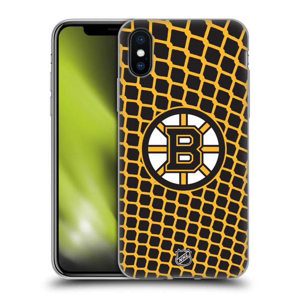 NHL Boston Bruins Net Pattern Soft Gel Case for Apple iPhone X / iPhone XS & MagSafe