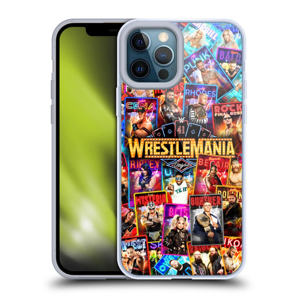 WWE Wrestlemania 41 Key Art Poster Soft Gel Case for Apple iPhone 12 Pro Max & MagSafe