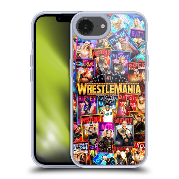 WWE Wrestlemania 41 Key Art Poster Soft Gel Case for Apple iPhone 16e & MagSafe