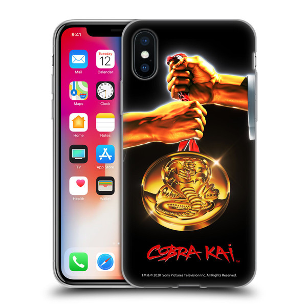 Cobra Kai Graphics Gold Medal Soft Gel Case for Apple iPhone X / iPhone XS & MagSafe