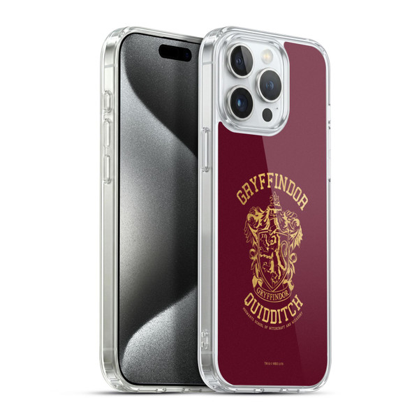 Harry Potter Deathly Hallows X Gryffindor Quidditch Soft Gel Case for Apple iPhone 15 Pro Max & MagSafe
