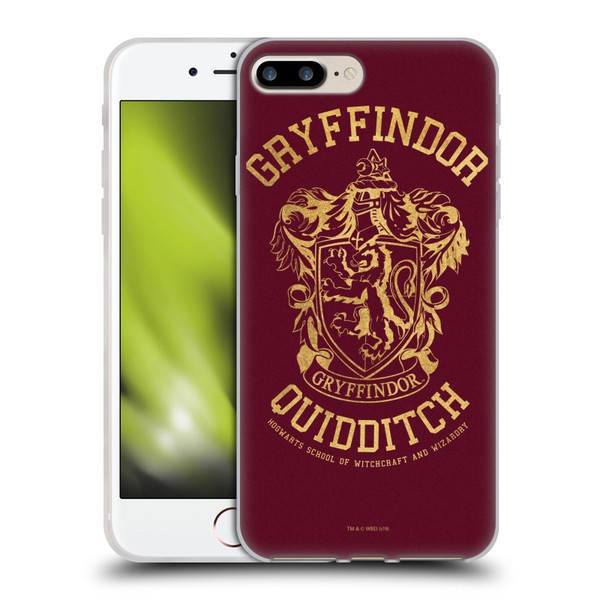 Harry Potter Deathly Hallows X Gryffindor Quidditch Soft Gel Case for Apple iPhone 7 Plus / iPhone 8 Plus & MagSafe