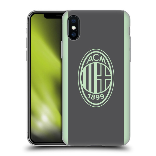 AC Milan 2024/25 Crest Kit Third Soft Gel Case for Apple iPhone X / iPhone XS & MagSafe