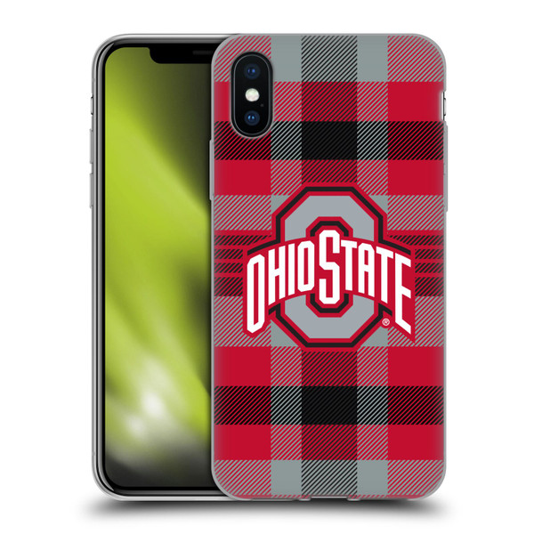 Ohio State University Logo Plaid Soft Gel Case for Apple iPhone X / iPhone XS & MagSafe