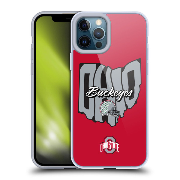 Ohio State University Football Graphics Map Soft Gel Case for Apple iPhone 12 Pro Max & MagSafe