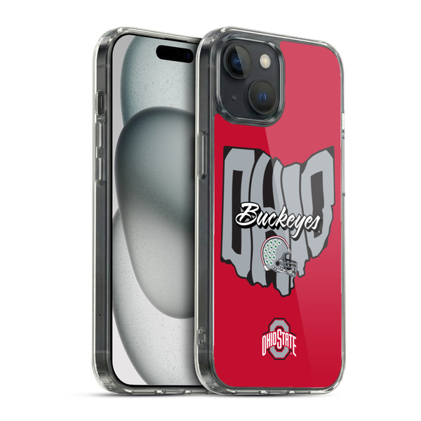 Ohio State University Football Graphics Map Soft Gel Case for Apple iPhone 15 & MagSafe