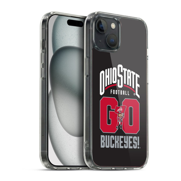 Ohio State University Football Graphics Go Buckeyes Soft Gel Case for Apple iPhone 15 Plus & MagSafe