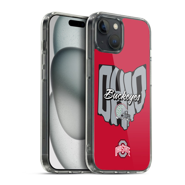 Ohio State University Football Graphics Map Soft Gel Case for Apple iPhone 15 Plus & MagSafe