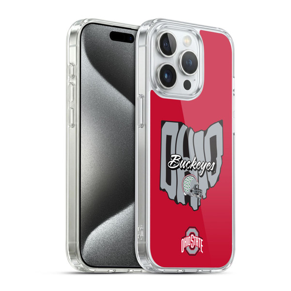 Ohio State University Football Graphics Map Soft Gel Case for Apple iPhone 15 Pro & MagSafe