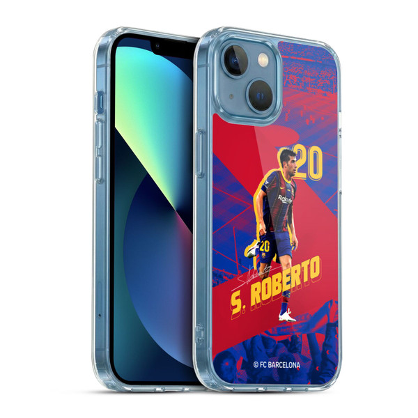 FC Barcelona 2020/21 First Team Group 1 Sergio Roberto Soft Gel Case for Apple iPhone 13 Mini & MagSafe