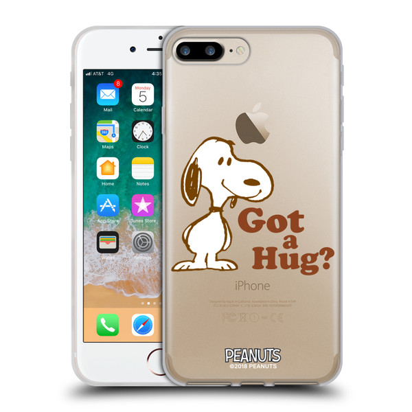 Peanuts Snoopy Hug Got A Hug Soft Gel Case for Apple iPhone 7 Plus / iPhone 8 Plus & MagSafe