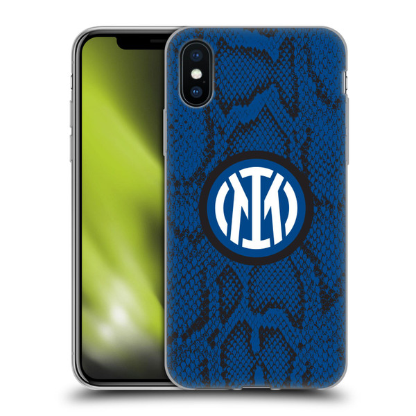 Fc Internazionale Milano Patterns Snake Soft Gel Case for Apple iPhone X / iPhone XS & MagSafe