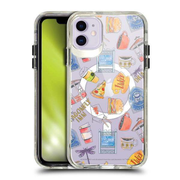 Gilmore Girls Character Icons Cartoon Pattern SHOCKPROOF BUMPER CASE COMPATIBLE WITH Apple iPhone 11 & MAGSAFE