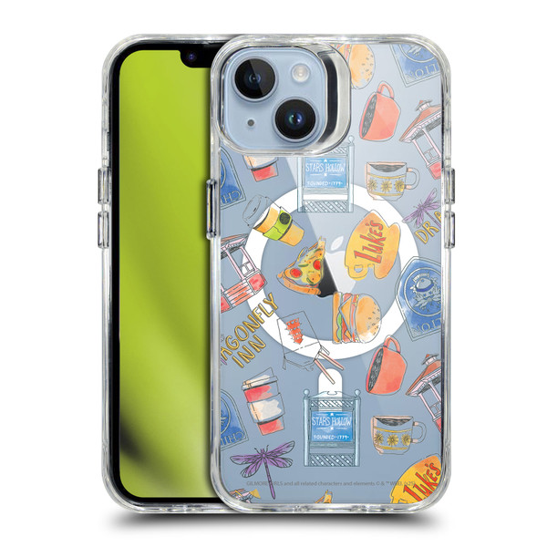 Gilmore Girls Character Icons Cartoon Pattern SHOCKPROOF BUMPER CASE COMPATIBLE WITH Apple iPhone 14 & MAGSAFE