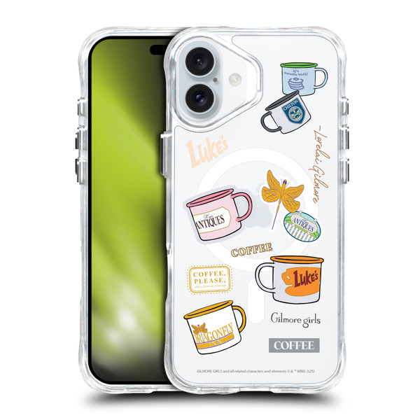 Gilmore Girls Character Icons Coffee SHOCKPROOF BUMPER CASE COMPATIBLE WITH Apple iPhone 16 Plus & MAGSAFE