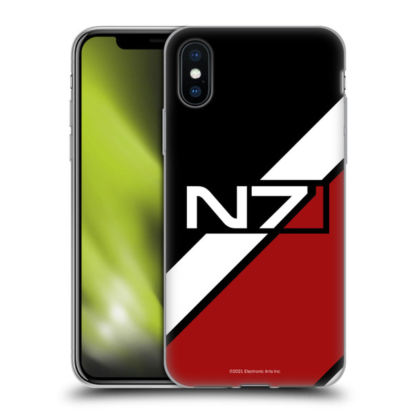 EA Bioware Mass Effect Graphics N7 Logo Stripes Soft Gel Case for Apple iPhone X / iPhone XS & MagSafe