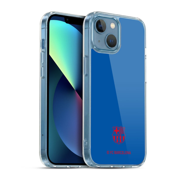 FC Barcelona Crest Patterns Blue Soft Gel Case for Apple iPhone 13 Mini & MagSafe