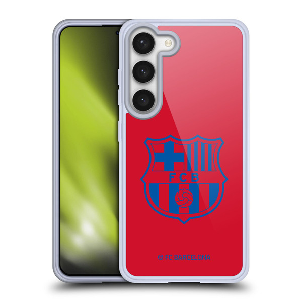 FC Barcelona Crest Patterns Red Soft Gel Case for Samsung Galaxy S23 5G & MagSafe