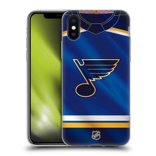 NHL St Louis Blues Jersey Soft Gel Case for Apple iPhone X / iPhone XS & MagSafe