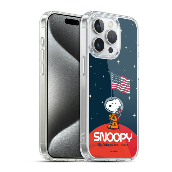 Peanuts Secrets Of Apollo 10 Flag Soft Gel Case for Apple iPhone 15 Pro & MagSafe
