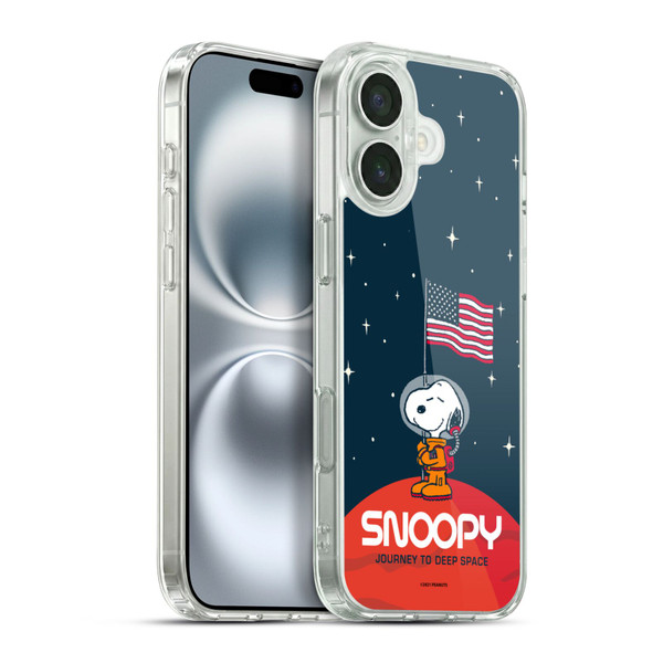 Peanuts Secrets Of Apollo 10 Flag Soft Gel Case for Apple iPhone 16 Plus & MagSafe
