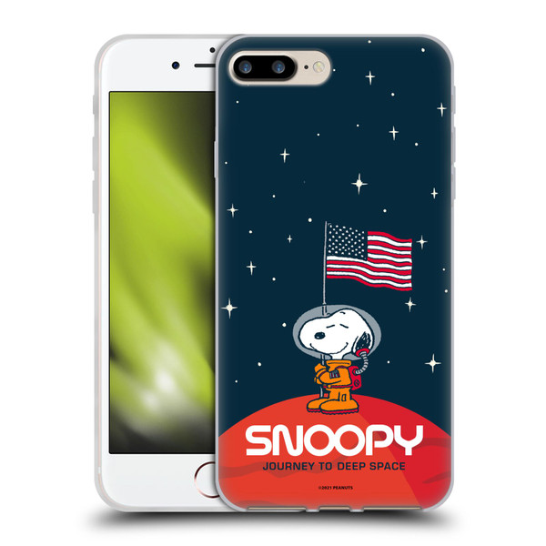 Peanuts Secrets Of Apollo 10 Flag Soft Gel Case for Apple iPhone 7 Plus / iPhone 8 Plus & MagSafe